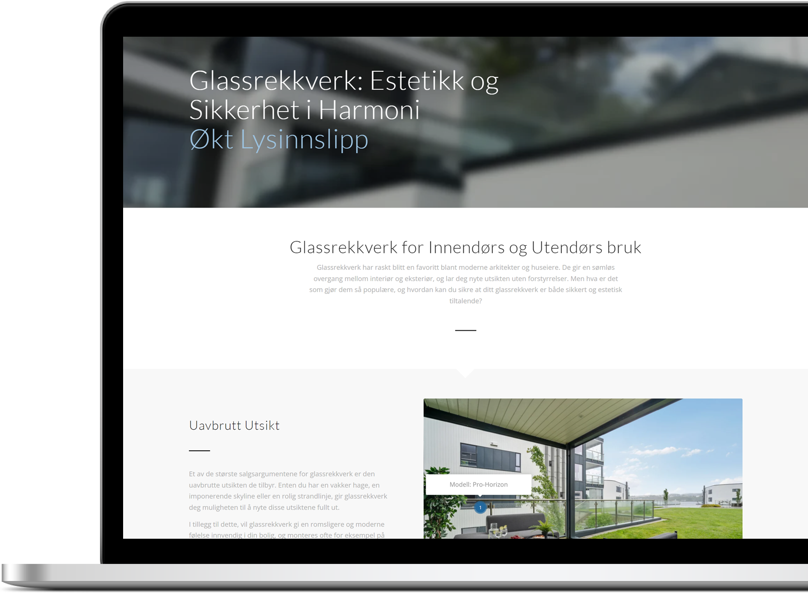 Referanse av Glassystem sin webside