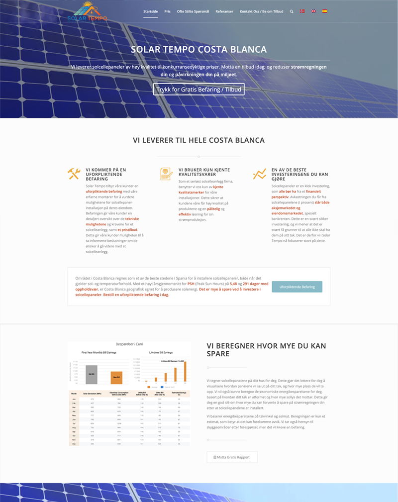 Nettside Portefølje, referanse av en nettsideprosjekt som er blitt gjort